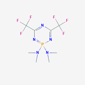 molecular formula C8H12F6N5P B2814169 N<2>,N<2>,N<2>,N<2>-Tetramethyl-4,6-bis(trifluoromethyl)-1,3,5,2lambda<5>-triazaphosphinine-2,2-diamine CAS No. 85978-86-5