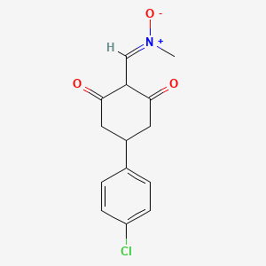 molecular formula C14H14ClNO3 B2814173 (E)-{[4-(4-chlorophenyl)-2,6-dioxocyclohexyl]methylidene}(methyl)oxidoazanium CAS No. 338399-41-0