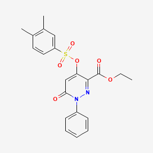 ethyl 4-[(3,4-dimethylbenzenesulfonyl)oxy]-6-oxo-1-phenyl-1,6-dihydropyridazine-3-carboxylate