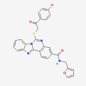 molecular formula C28H19BrN4O3S B2814185 6-[2-(4-bromophenyl)-2-oxoethyl]sulfanyl-N-(furan-2-ylmethyl)benzimidazolo[1,2-c]quinazoline-3-carboxamide CAS No. 422276-85-5