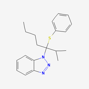 molecular formula C20H25N3S B2814188 1-(2-Methyl-3-phenylsulfanylheptan-3-yl)benzotriazole CAS No. 138883-83-7