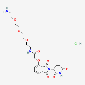 molecular formula C23H31ClN4O9 B2814194 N-(2-(2-(2-(2-aminoethoxy)ethoxy)ethoxy)ethyl)-2-((2-(2,6-dioxopiperidin-3-yl)-1,3-dioxoisoindolin-4-yl)oxy)acetamide hydrochloride CAS No. 2245697-84-9