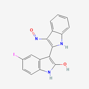 molecular formula C16H10IN3O2 B2814196 5-iodo-Indirubin-3'-monoxime CAS No. 331467-03-9