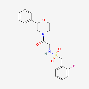 molecular formula C19H21FN2O4S B2814198 1-(2-fluorophenyl)-N-(2-oxo-2-(2-phenylmorpholino)ethyl)methanesulfonamide CAS No. 953962-92-0