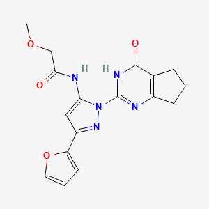 N-(3-(furan-2-yl)-1-(4-oxo-4,5,6,7-tetrahydro-3H-cyclopenta[d]pyrimidin-2-yl)-1H-pyrazol-5-yl)-2-methoxyacetamide