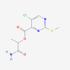 molecular formula C9H10ClN3O3S B2814200 1-Carbamoylethyl 5-chloro-2-(methylsulfanyl)pyrimidine-4-carboxylate CAS No. 1110958-94-5