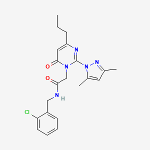 molecular formula C21H24ClN5O2 B2814209 N-(2-chlorobenzyl)-2-(2-(3,5-dimethyl-1H-pyrazol-1-yl)-6-oxo-4-propylpyrimidin-1(6H)-yl)acetamide CAS No. 1002044-85-0