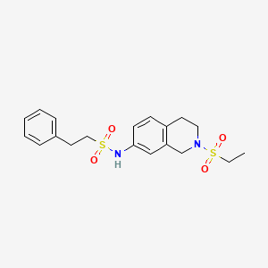 molecular formula C19H24N2O4S2 B2814210 N-(2-(ethylsulfonyl)-1,2,3,4-tetrahydroisoquinolin-7-yl)-2-phenylethanesulfonamide CAS No. 954702-64-8