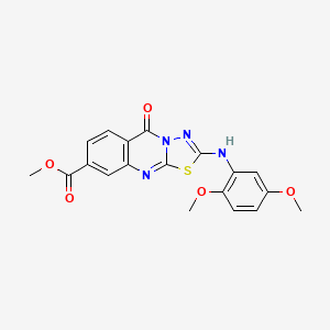 methyl 2-((2,5-dimethoxyphenyl)amino)-5-oxo-5H-[1,3,4]thiadiazolo[2,3-b]quinazoline-8-carboxylate