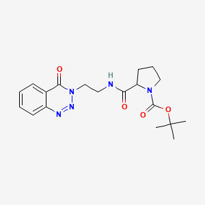 molecular formula C19H25N5O4 B2814218 tert-butyl 2-((2-(4-oxobenzo[d][1,2,3]triazin-3(4H)-yl)ethyl)carbamoyl)pyrrolidine-1-carboxylate CAS No. 1902898-26-3