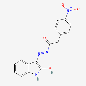 molecular formula C16H12N4O4 B2814219 (Z)-2-(4-nitrophenyl)-N'-(2-oxoindolin-3-ylidene)acetohydrazide CAS No. 95059-95-3