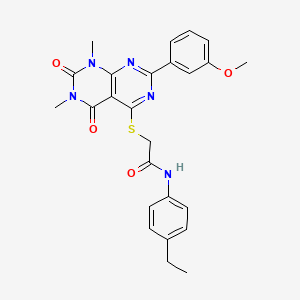N-(4-ethylphenyl)-2-((2-(3-methoxyphenyl)-6,8-dimethyl-5,7-dioxo-5,6,7,8-tetrahydropyrimido[4,5-d]pyrimidin-4-yl)thio)acetamide