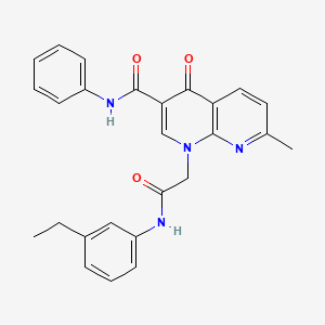 molecular formula C26H24N4O3 B2814226 1-(2-((3-ethylphenyl)amino)-2-oxoethyl)-7-methyl-4-oxo-N-phenyl-1,4-dihydro-1,8-naphthyridine-3-carboxamide CAS No. 1251705-72-2