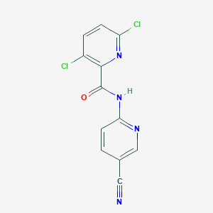 molecular formula C12H6Cl2N4O B2814227 3,6-dichloro-N-(5-cyanopyridin-2-yl)pyridine-2-carboxamide CAS No. 1356758-86-5