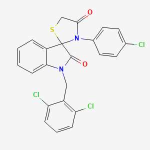 molecular formula C23H15Cl3N2O2S B2814236 3'-(4-Chlorophenyl)-1-(2,6-dichlorobenzyl)-2-indolinone-3-spiro-2'-thiazolidin-4-one CAS No. 400081-80-3