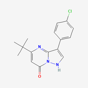 molecular formula C16H16ClN3O B2814243 5-Tert-butyl-3-(4-chlorophenyl)pyrazolo[1,5-a]pyrimidin-7-ol CAS No. 896856-18-1