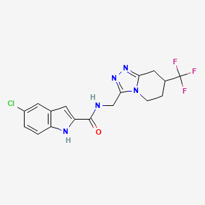 molecular formula C17H15ClF3N5O B2814244 5-chloro-N-((7-(trifluoromethyl)-5,6,7,8-tetrahydro-[1,2,4]triazolo[4,3-a]pyridin-3-yl)methyl)-1H-indole-2-carboxamide CAS No. 2034530-89-5