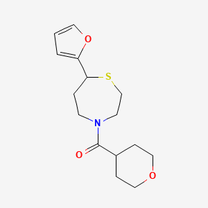 molecular formula C15H21NO3S B2814245 (7-(furan-2-yl)-1,4-thiazepan-4-yl)(tetrahydro-2H-pyran-4-yl)methanone CAS No. 1705516-28-4