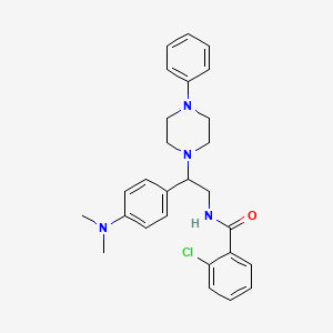 2-chloro-N-(2-(4-(dimethylamino)phenyl)-2-(4-phenylpiperazin-1-yl)ethyl)benzamide