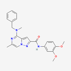 4-[benzyl(methyl)amino]-N-(3,4-dimethoxyphenyl)-6-methylpyrazolo[1,5-a]pyrazine-2-carboxamide