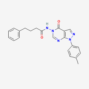 molecular formula C22H21N5O2 B2814261 N-(4-oxo-1-(p-tolyl)-1H-pyrazolo[3,4-d]pyrimidin-5(4H)-yl)-4-phenylbutanamide CAS No. 900008-27-7