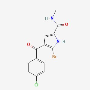 molecular formula C13H10BrClN2O2 B2814268 5-溴-4-(4-氯苯甲酰)-N-甲基-1H-吡咯-2-甲酰胺 CAS No. 338394-77-7