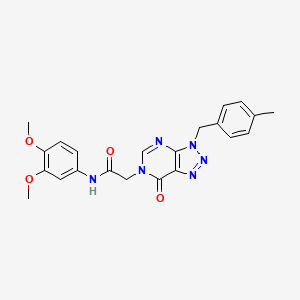 molecular formula C22H22N6O4 B2814271 N-(3,4-二甲氧基苯基)-2-[3-(4-甲基苯甲基)-7-氧代-3,7-二氢-6H-[1,2,3]三唑并[4,5-d]嘧啶-6-基]乙酰胺 CAS No. 847381-81-1