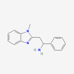 molecular formula C16H17N3 B2814279 2-(1-methyl-1H-1,3-benzodiazol-2-yl)-1-phenylethan-1-amine CAS No. 937602-03-4