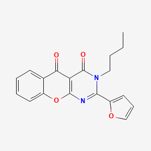 molecular formula C19H16N2O4 B2814281 3-丁基-2-(呋喃-2-基)-3H-咯并[2,3-d]嘧啶-4,5-二酮 CAS No. 883956-29-4