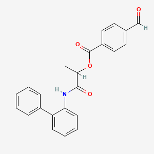 molecular formula C23H19NO4 B2814289 [1-氧代-1-(2-苯基苯胺基)丙酰基] 4-甲酰基苯甲酸酯 CAS No. 1009249-55-1