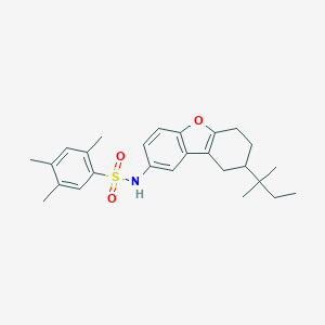 molecular formula C26H33NO3S B281429 2,4,5-trimethyl-N-(8-tert-pentyl-6,7,8,9-tetrahydrodibenzo[b,d]furan-2-yl)benzenesulfonamide 
