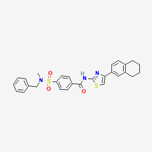 molecular formula C28H27N3O3S2 B2814294 4-[苄基(甲基)磺酰氨基]-N-[4-(5,6,7,8-四氢萘-2-基)-1,3-噻唑-2-基]苯甲酰胺 CAS No. 683790-85-4