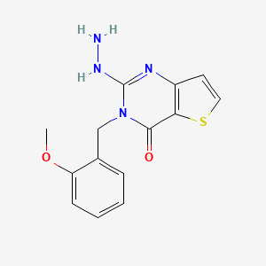 (2E)-3-(2-methoxybenzyl)thieno[3,2-d]pyrimidine-2,4(1H,3H)-dione 2-hydrazone