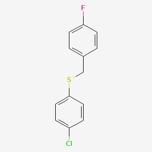 molecular formula C13H10ClFS B2814299 1-Fluoro-4-[(4-chlorophenyl)sulfanylmethyl]benzene CAS No. 332-05-8