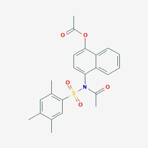 molecular formula C23H23NO5S B281430 4-{Acetyl[(2,4,5-trimethylphenyl)sulfonyl]amino}-1-naphthyl acetate 
