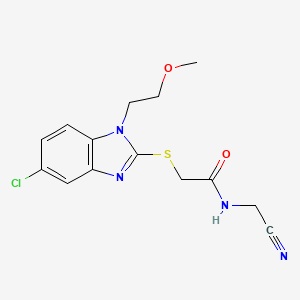 2-{[5-chloro-1-(2-methoxyethyl)-1H-1,3-benzodiazol-2-yl]sulfanyl}-N-(cyanomethyl)acetamide