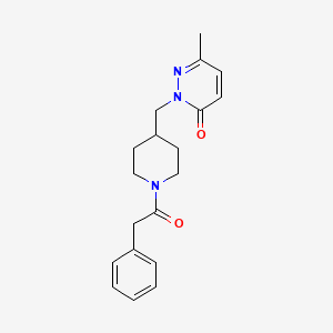 molecular formula C19H23N3O2 B2814313 6-methyl-2-((1-(2-phenylacetyl)piperidin-4-yl)methyl)pyridazin-3(2H)-one CAS No. 2309572-86-7