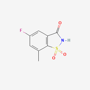 molecular formula C8H6FNO3S B2814315 5-Fluoro-7-methyl-2,3-dihydro-1lambda6,2-benzothiazole-1,1,3-trione CAS No. 1384428-65-2