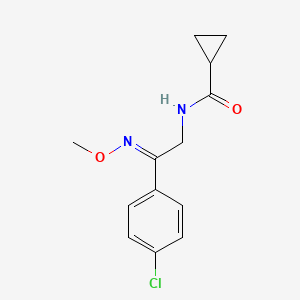 molecular formula C13H15ClN2O2 B2814318 N-[2-(4-chlorophenyl)-2-(methoxyimino)ethyl]cyclopropanecarboxamide CAS No. 343374-30-1