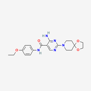 4-amino-2-(1,4-dioxa-8-azaspiro[4.5]dec-8-yl)-N-(4-ethoxyphenyl)pyrimidine-5-carboxamide