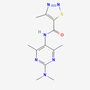 N-(2-(dimethylamino)-4,6-dimethylpyrimidin-5-yl)-4-methyl-1,2,3-thiadiazole-5-carboxamide