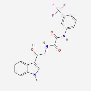 molecular formula C20H18F3N3O3 B2814332 N1-(2-hydroxy-2-(1-methyl-1H-indol-3-yl)ethyl)-N2-(3-(trifluoromethyl)phenyl)oxalamide CAS No. 1448131-38-1