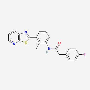 2-(4-fluorophenyl)-N-(2-methyl-3-(thiazolo[5,4-b]pyridin-2-yl)phenyl)acetamide