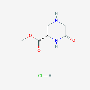 molecular formula C6H11ClN2O3 B2814345 Methyl (2S)-6-oxopiperazine-2-carboxylate;hydrochloride CAS No. 2550996-91-1