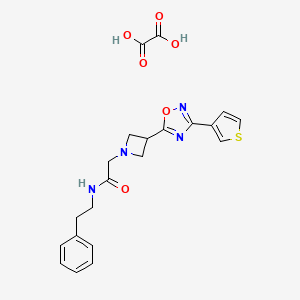 molecular formula C21H22N4O6S B2814347 N-phenethyl-2-(3-(3-(thiophen-3-yl)-1,2,4-oxadiazol-5-yl)azetidin-1-yl)acetamide oxalate CAS No. 1396852-43-9