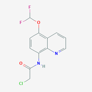molecular formula C12H9ClF2N2O2 B2814350 2-Chloro-N-[5-(difluoromethoxy)quinolin-8-yl]acetamide CAS No. 2411254-45-8