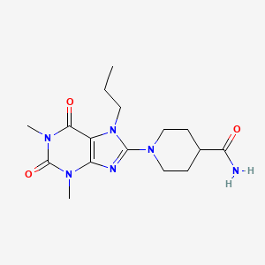 1-(1,3-dimethyl-2,6-dioxo-7-propyl-2,3,6,7-tetrahydro-1H-purin-8-yl)piperidine-4-carboxamide