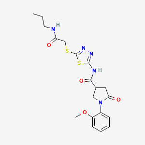 1-(2-methoxyphenyl)-5-oxo-N-(5-((2-oxo-2-(propylamino)ethyl)thio)-1,3,4-thiadiazol-2-yl)pyrrolidine-3-carboxamide