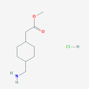 molecular formula C10H20ClNO2 B2814356 Methyl 2-[4-(aminomethyl)cyclohexyl]acetate hydrochloride CAS No. 2094938-79-9