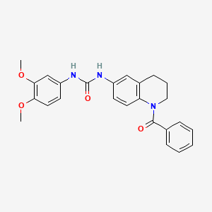 molecular formula C25H25N3O4 B2814363 1-(1-Benzoyl-1,2,3,4-tetrahydroquinolin-6-yl)-3-(3,4-dimethoxyphenyl)urea CAS No. 1203239-27-3